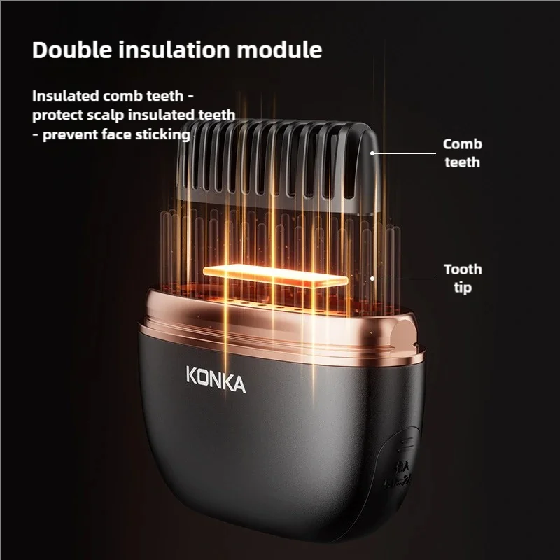 Portable Electric Hot Comb Anti-Scalding Styling Tool Mini Negative Ions Hot Comb Hair Styling Tool Hair Comb For Travel Use