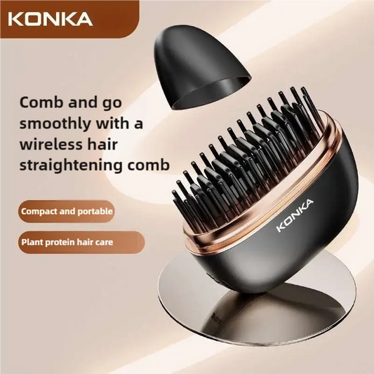 Portable Electric Hot Comb Anti-Scalding Styling Tool Mini Negative Ions Hot Comb Hair Styling Tool Hair Comb For Travel Use