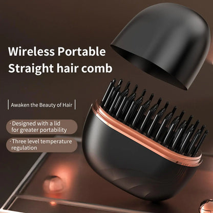 Cordless Hair Straightener Brush Portable Hairstyling Tool Mini Straightening Comb Portable Anti-Scald ShellUSB ChargingBrushes