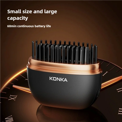 Portable Electric Hot Comb Anti-Scalding Styling Tool Mini Negative Ions Hot Comb Hair Styling Tool Hair Comb For Travel Use